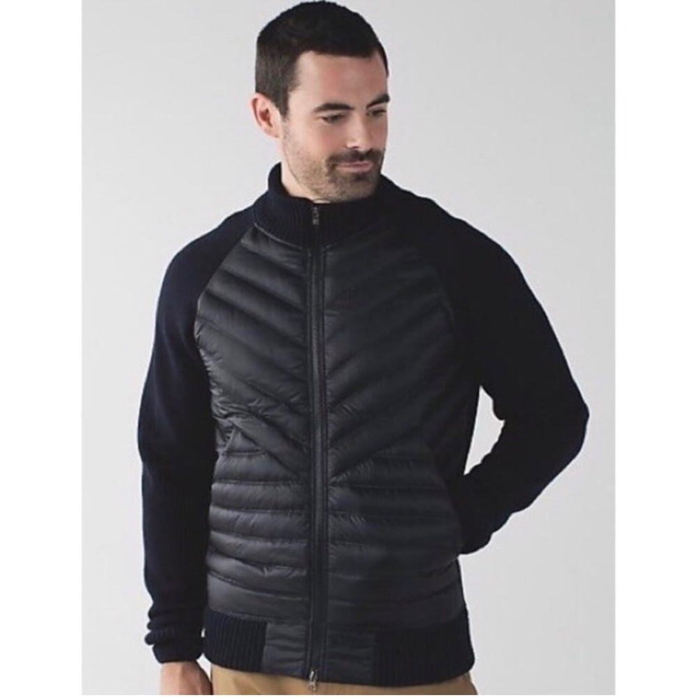 NWT Lululemon Knowlton Sweater Hybrid Jacket Coat Zip Up Black Navy Blue Puffer